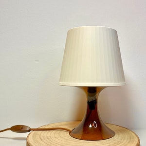 Rare brown|white IKEA Lampan Vintage Table Mushroom Lamp Retro Classic Statement Design, Bedside Lamps for Nightstand, Cozy Ambient lighting