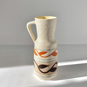 Bay Keramik West Germany Keramik Vase Mid Century Modern Organic Wohndecor, Keramik Steingut Natürliche Textur Pastell Gelb Vintage Geschenk