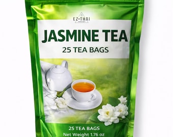 Jasmine Assam Black Tea: Scented Loose Leaf 25 Tea Bags