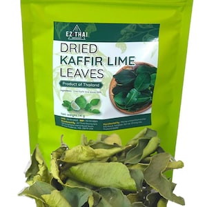 EZ THAI Dried Kaffir Lime Leaves 14g - Perfect for Thai Green Curry Paste, Tomyum & Panang - Aroma Herbs for Spicy Soups Roast Chicken