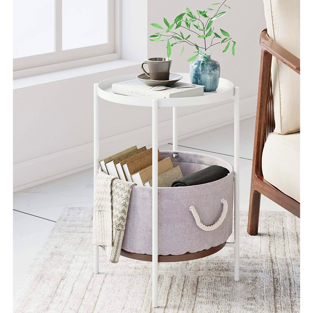 Rustic Wooden End Bedside Tablesofa Round Coffee Tablemodern Etsy