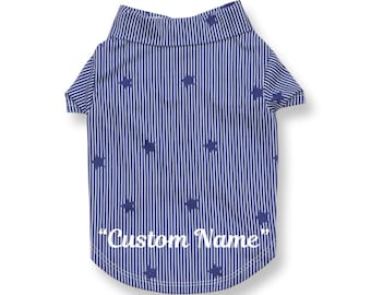 Custom Name Stars Patriotic Dog Shirt – 250 Fourth of July Pet Outfit