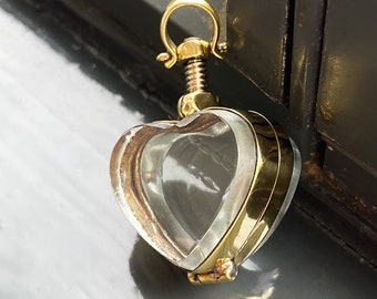 Gold Heart Locket Necklace for Hair Silver Heart Necklace for Ashes Gold Locket Necklace Silver Hair Locket Pendant Necklace Clear Locket