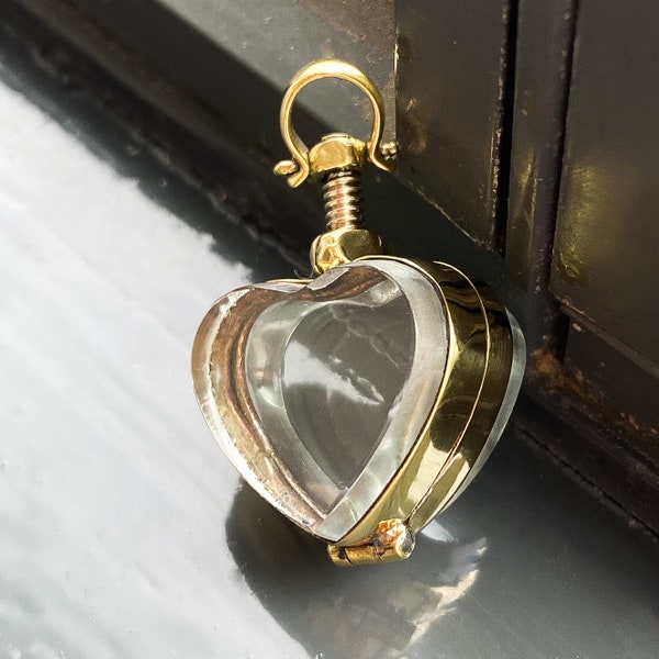 Gold Heart Locket Necklace for Hair Silver Heart Necklace for Ashes Gold Locket Necklace Silver Hair Locket Pendant Necklace Clear Locket