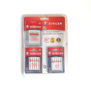 Sewing Machine Needles Set, Singer Best of Universal, Ball Point and Denim Needles (1 pack each, total 20 pcs needles)
