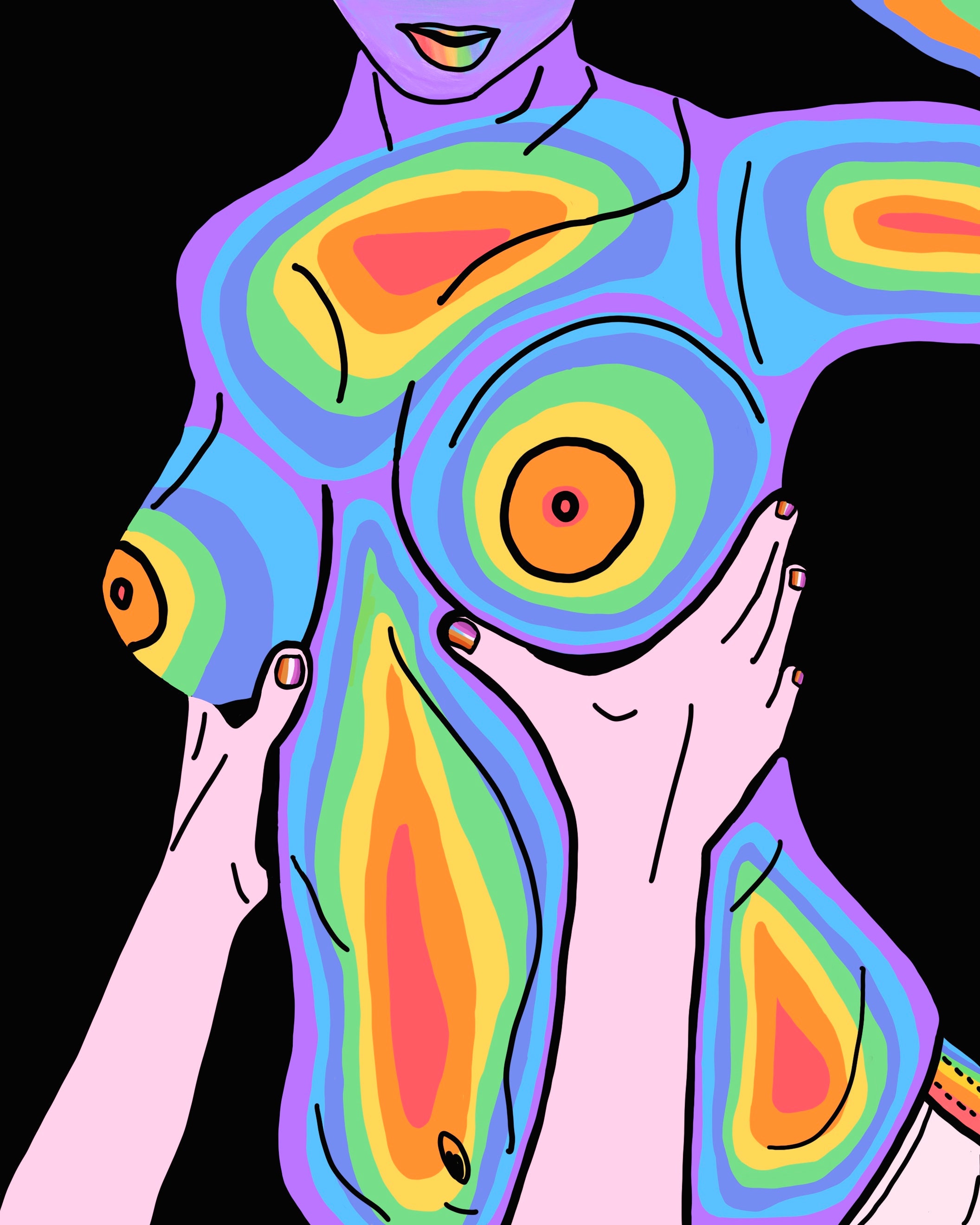 Rainbow Body Print - Etsy
