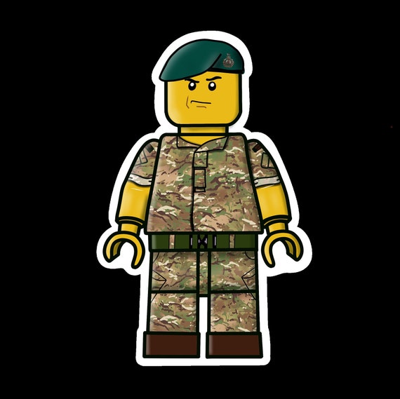 Marine Brick Person Sticker Etsy