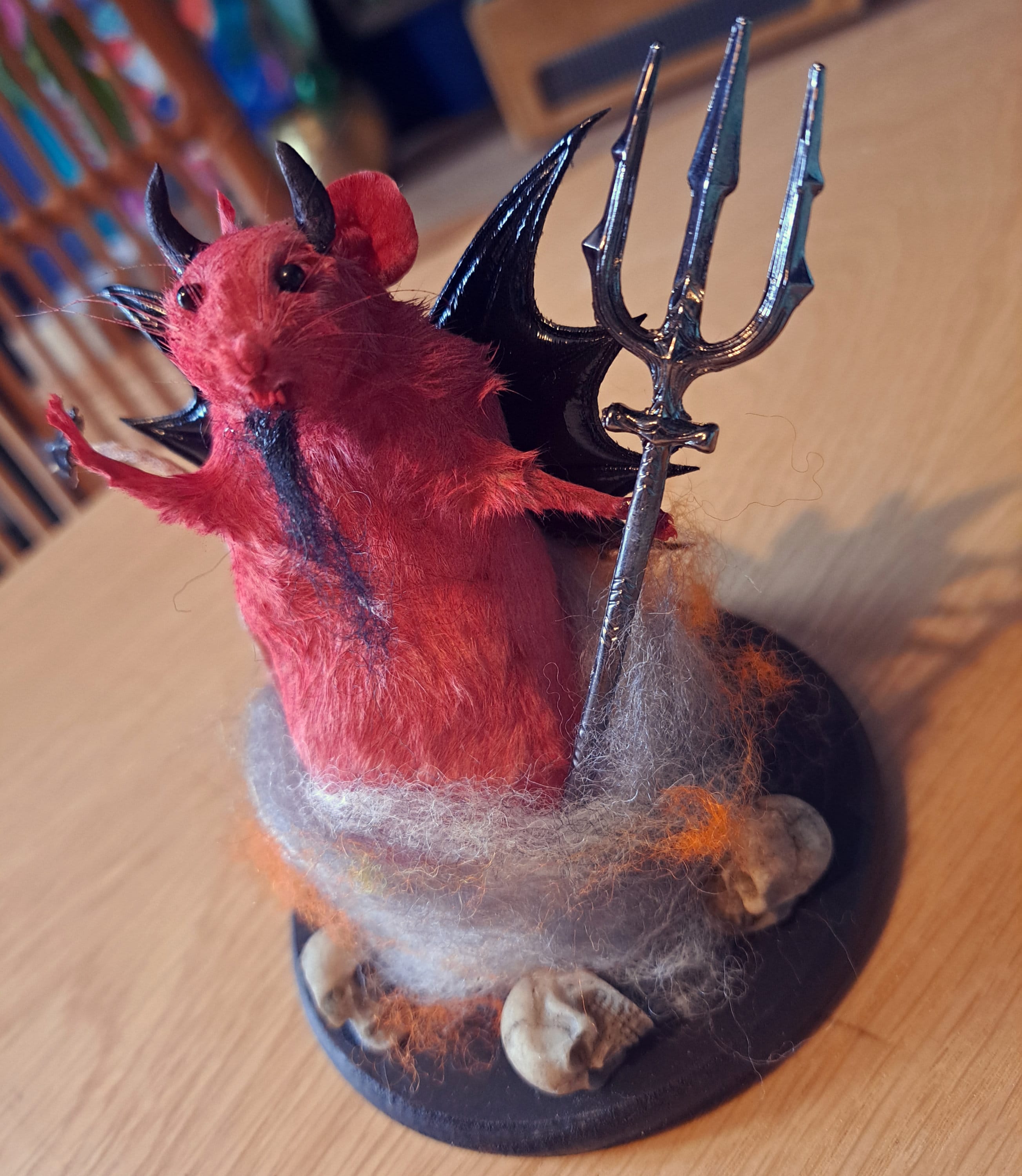 Red Devil Mouse Taxidermy: Oddity Decor With Wings & Skulls - Etsy