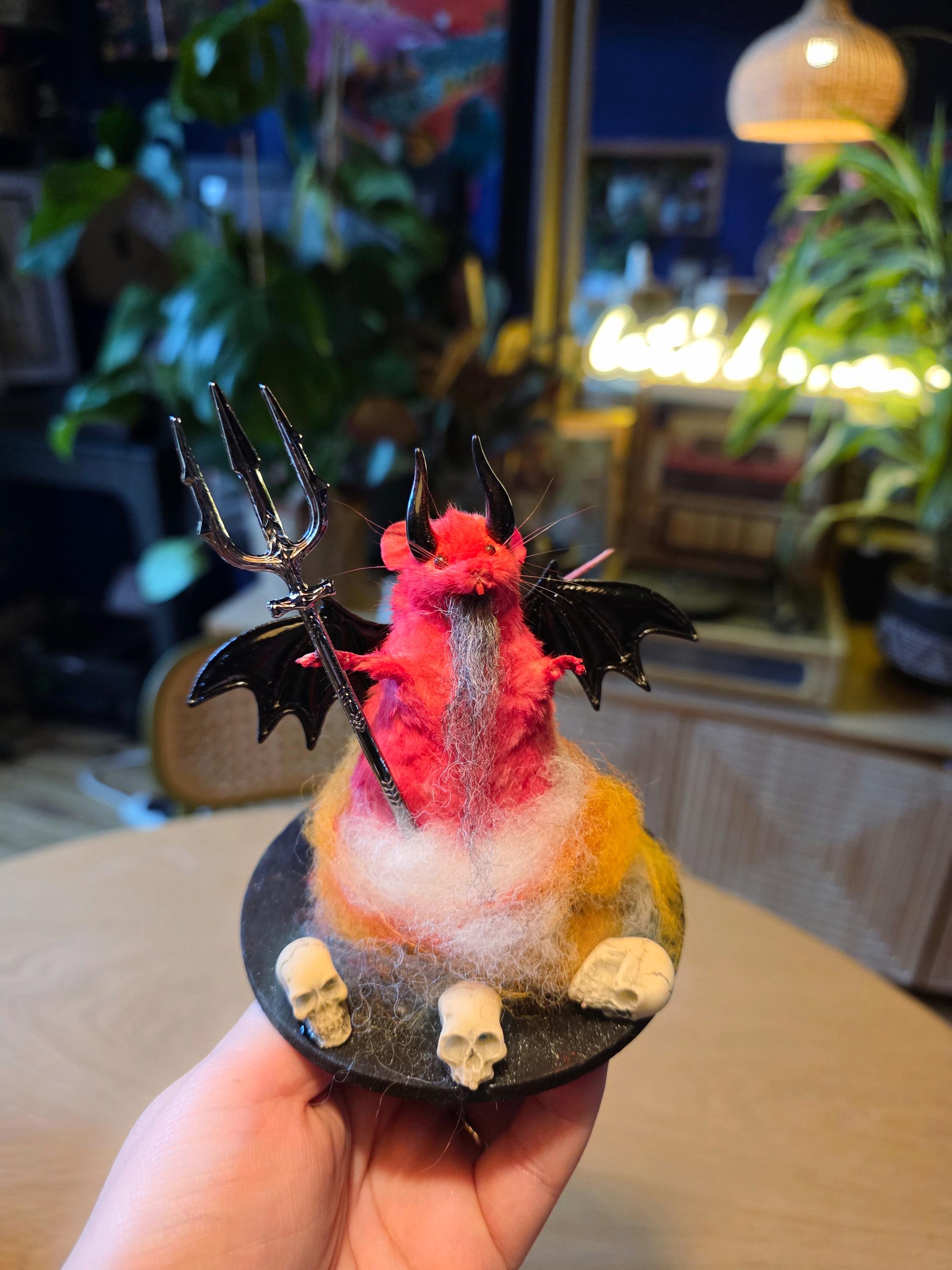Devil Mouse Taxidermy Red Satan With Wings and Skulls - Etsy