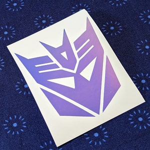 Decepticons Transformers Symbol Permanent Vinyl Decal in Various Colors