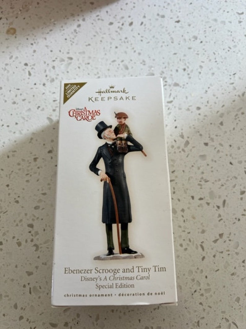 Vintage ebenezer scrooge and tiny tim 2009 disney s a christmas carol