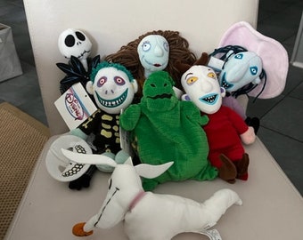 Vintage The Nightmare Before Xmas- The Mayor, Santa, Sally, Jack, Barrel, Shock, Oogie Boogie, Lock With Tags in pristine condition