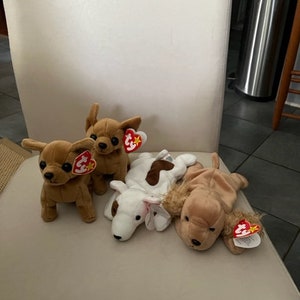 Vintage Pristine Dogs - TY Beanie and Teenie Babies with Tags in pristine condition- Comes from a smoke free home and stored in plastic bins