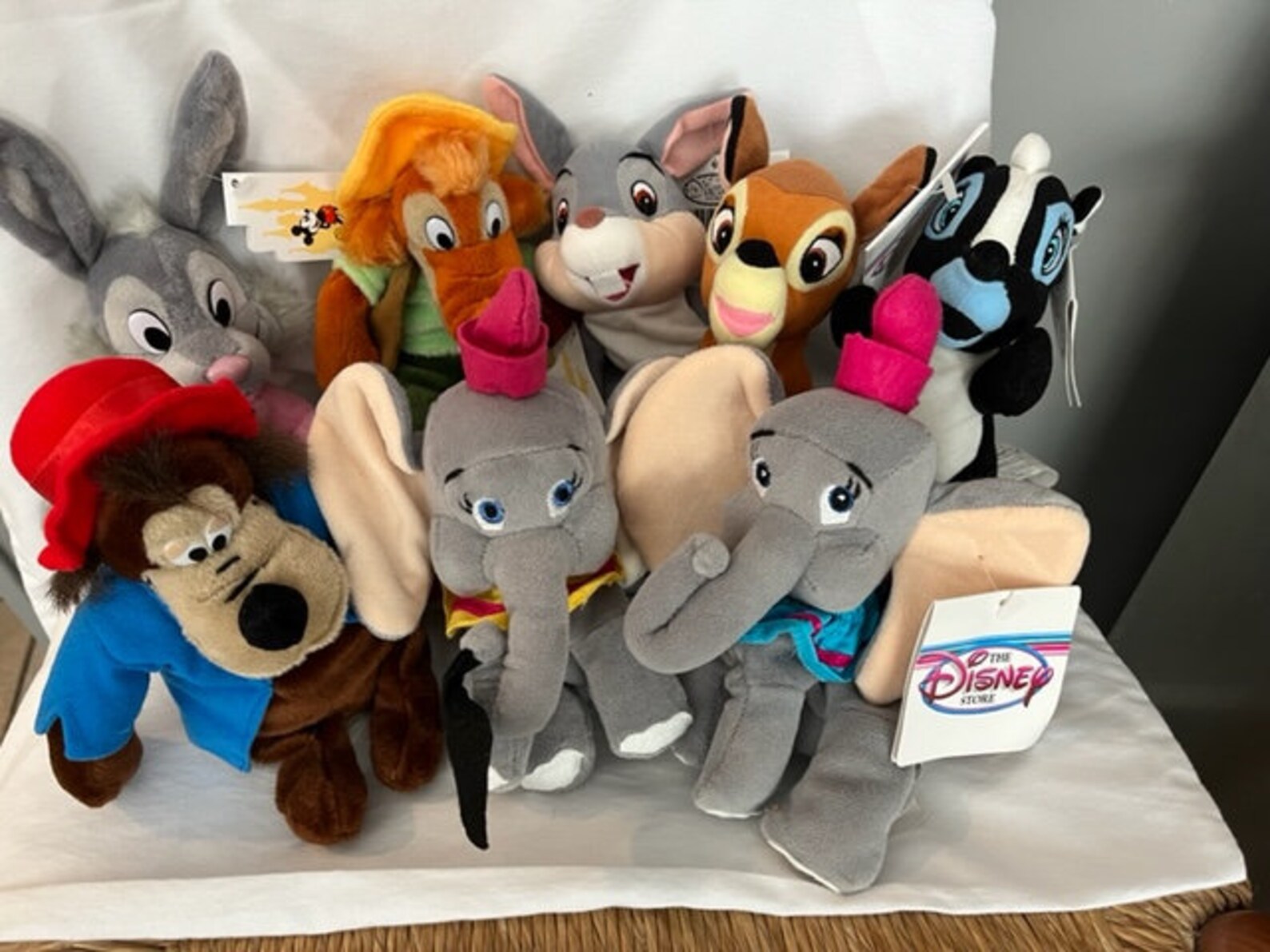 New Pristine Disney Mini Bean Bag Plush Toys, Brer Rabbit and Dumbo