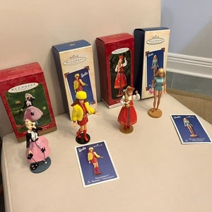 Barbie -New in Pristine Hallmark Keepsake Ornaments in original box-1995-2008