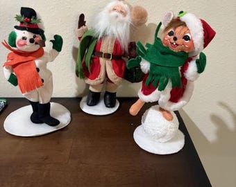 Vintage-Santa, St.Nicholas, Elf-Annalee Christmas Decor-New in pristine condition, Comes from a smoke free home and stored in plastic bins.