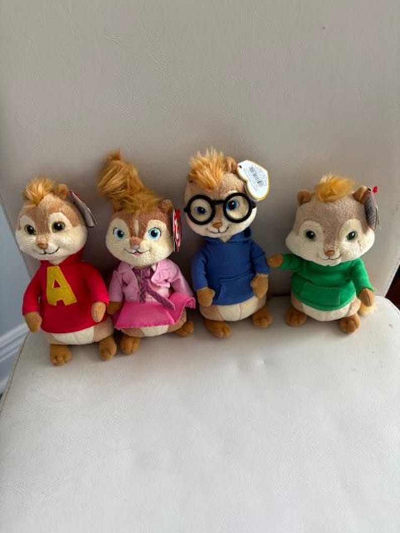 Vintage Ty Alvin & the Chipmunks Plush Set