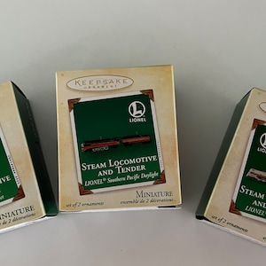 Steam Locomotives and Tender: 2003 Blue Comet; 2004 -Lionel Southern Pacific Delight; 2005 1939 Hiawatha