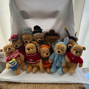 New Vintage Winnie the Pooh-Disney Bean Bags Plushies- Comes from a smoke free home and stored in plastic bins. New with tags.