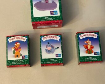 Vintage Merry Miniatures- Christmas at Pooh's House- 1999- New in original boxes in pristine condition. Some Rare and hard to find.
