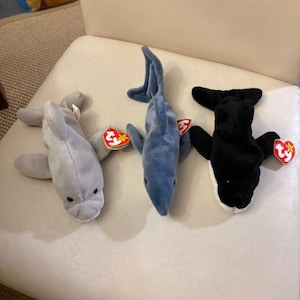 Vintage TY-Crunch, Flash& Splash- New with tags in pristine condition. Comes from a smoke free home and stored in plastic bins.