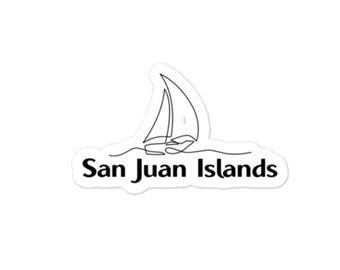 San Juan Islands | Washington | Sticker | Sailboat | Pacific Northwest | Water Bottle Sticker