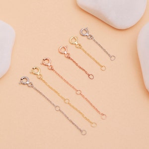 14K Gold Extender Chain , Silver & Rose Gold Adjustable Extension Chain, 1", 2", 4" Chain, Necklace Extender For Her Women, MNE1