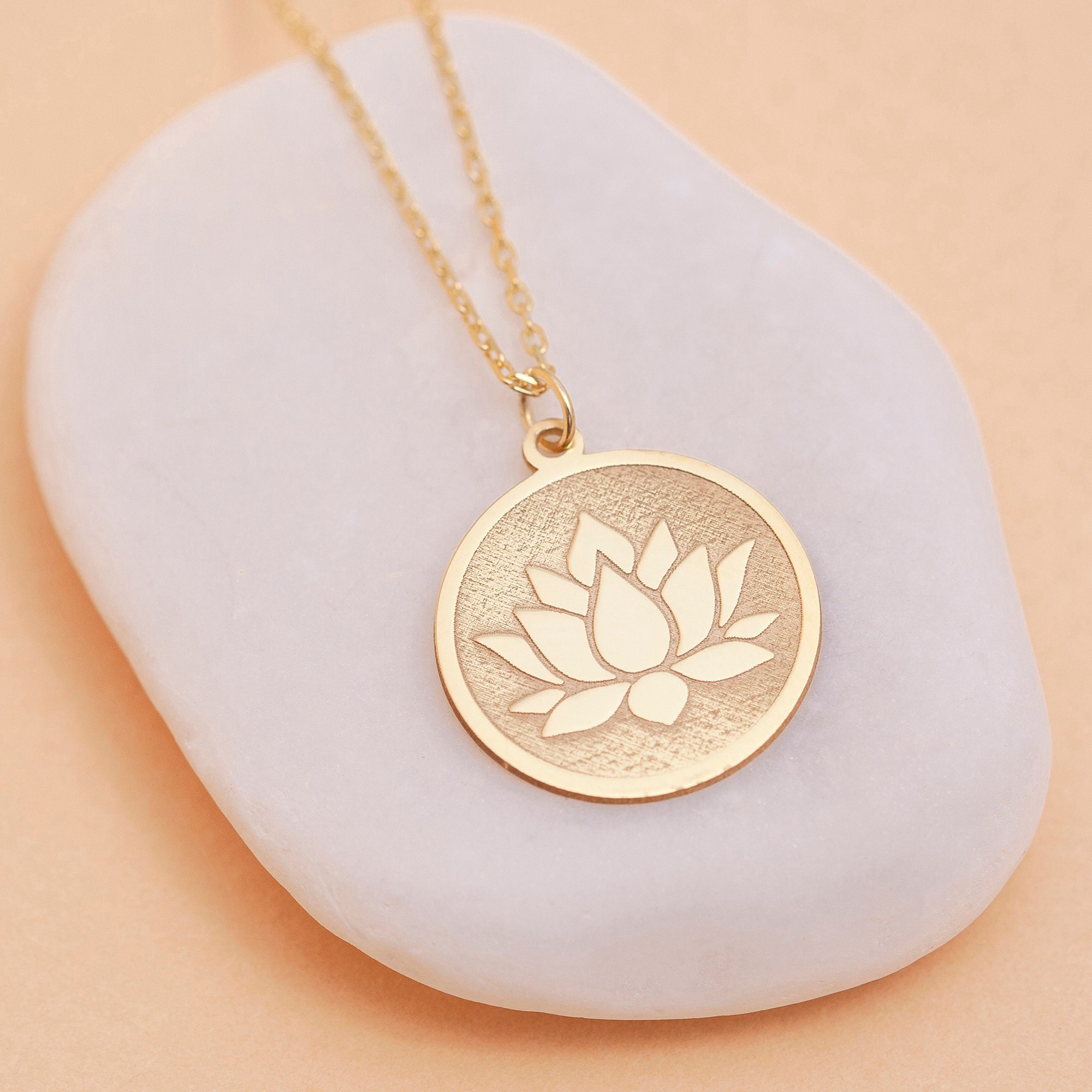 Lotus Flower Necklace, Gold and Silver Lotus Pendant, Dainty