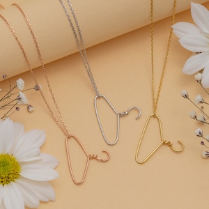 Gold Dainty Clothes Hanger Necklace, Coat Hanger Charm , Feminist Necklace, Gifts for Womens Rights, Gifts for Feminists, Christmas Gifts