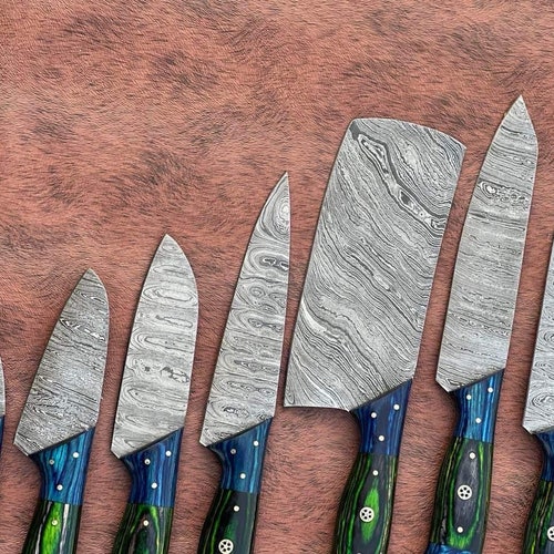 Chef Knife Set shops Lot Of 7 Damascus Steel Chef Knife