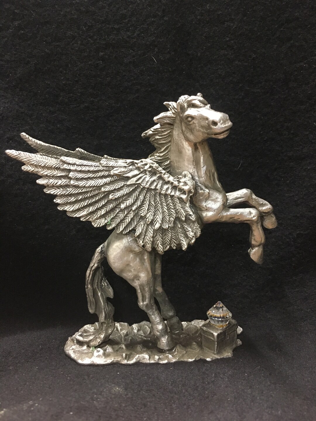 Vintage Pewter Pegasus Etsy