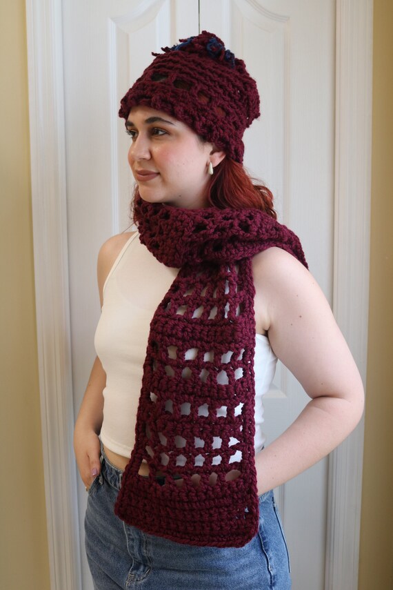 Handmade Crochet Women\'s Size Medium Maroon Hat And Infinity Scarf Set Unbranded | Accessories | Handmade Crochet Womens Size  main image 2