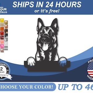 Custom Metal Belgian Malinois Sign | Metal Dog Breed Name Sign | 22 Color Options