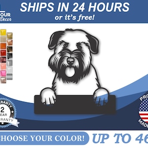 Custom Metal Soft Coated Wheaten Terrier Sign | Metal Dog Breed Name Sign | 22 Color Options