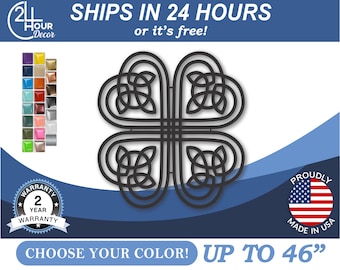 Metal Celtic Four Leaf Clover Wall Art | St Patrick&#39;s Day Metal Sign | 22 Color Options