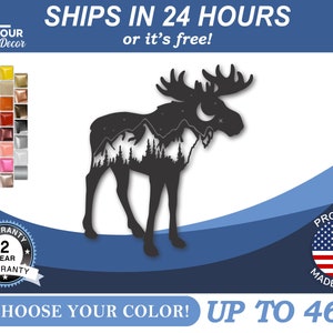 Moose Mountain Metal Wall Art | 22 Color Options