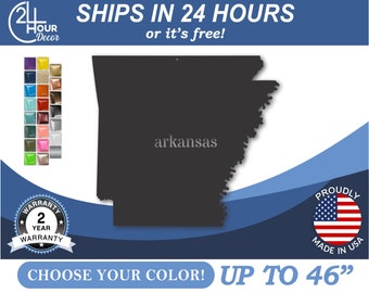 Metal Arkansas Wall Art - Custom Metal US State Sign - 22 Color Options