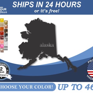 Metal Alaska Wall Art - Custom Metal US State Sign - 22 kleuropties