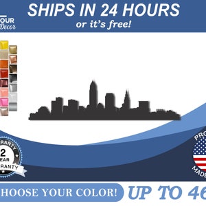 Custom Metal Cleveland Skyline | 22 color options