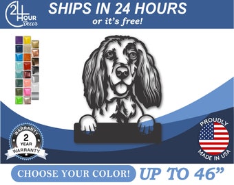Metal English Setter Sign, Dog Breed Art | Powder Coat Finish | 16 Gauge Steel | 22 Color Options