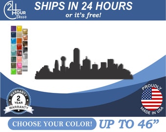 Metal Dallas Skyline, Custom Urban Silhouette | 16 Gauge Steel | 10-46 Inch, 22 Color Options
