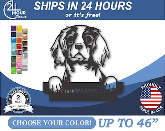 Custom Metal Cavalier King Charles Spaniel Sign | Metal Dog Breed Name Sign | 22 Color Options