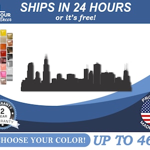 Horizonte de Chicago de metal personalizado / 22 opciones de color