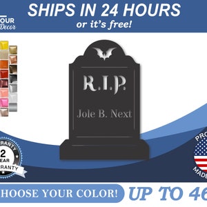 Metal Custom Halloween Headstone Sign | Custom Graveyard Yard Art | 22 Color Options