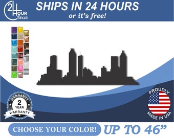 Custom Metal Atlanta, Skyline Marker | Powder Coated Steel | 10-46 In Outdoor Wall Decor