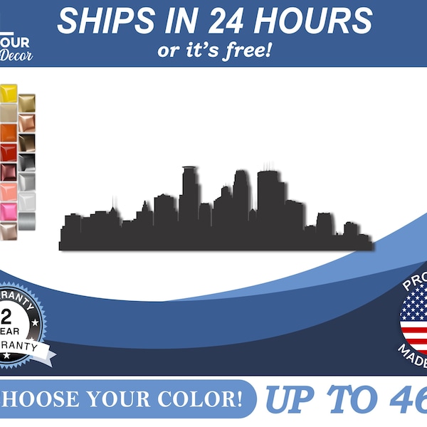 Custom Metal Minneapolis Skyline | 22 color options