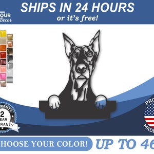 Custom Metal Doberman Sign | Metal Dog Breed Name Sign | 22 Color Options