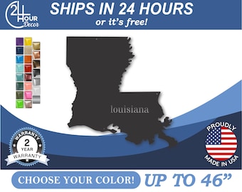 Metal Louisiana Wall, Custom Us Outline | 16 Gauge Steel | Powder Coated | Handmade Art Decor