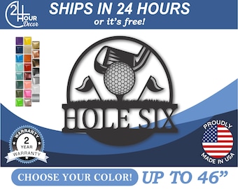 Custom Metal Golf Course Wall Art - Custom Metal Sports Sign - 22 Color Options