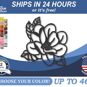 Metal Magnolia Flower Wall Art | 22 Color Options